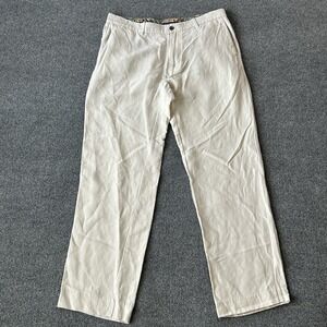 Tommy Bahama Pants Mens 35 x 31 Cream Linen Blend Beach Resortwear Vacation